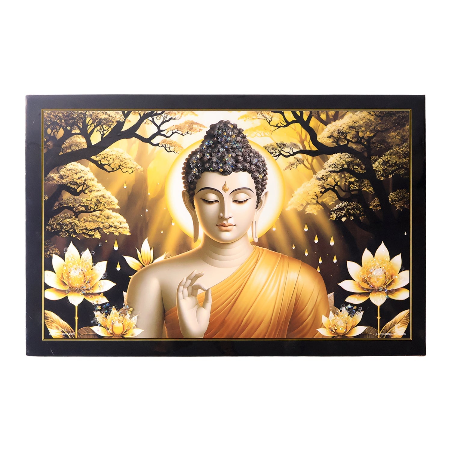 Decorative Lord Buddha Wall Painting with Wooden Frame Mix Design, 45x30 Cm Approx (1 Pc) Decorative Lord Buddha Wall Painting with Wooden Frame Mix Design, 45x30 Cm Approx (1 Pc)